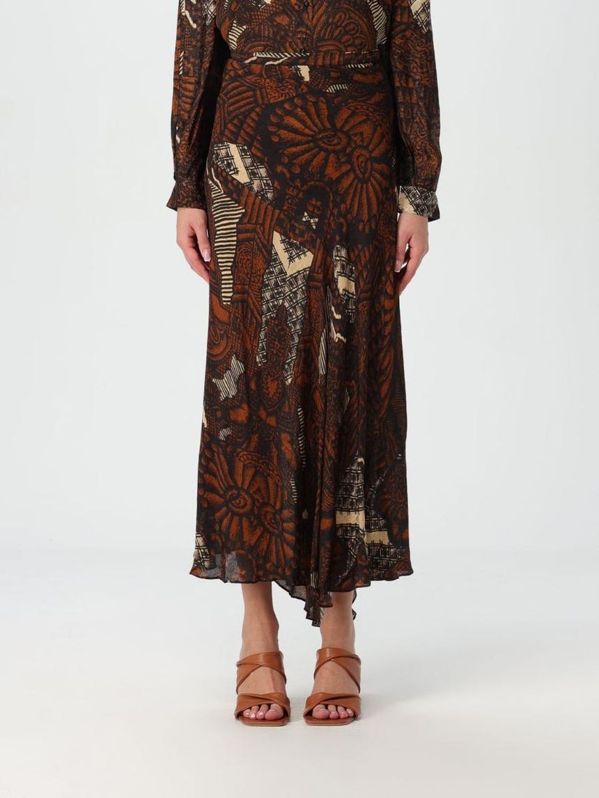 메 드모아젤 Womans Skirt Mes Demoiselles ANCHOR Brown MULTICO []