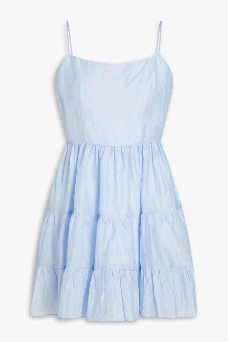 [NB07] 산드로 여성 원피스 Tiered linen blend mini dress 1647597305930519
