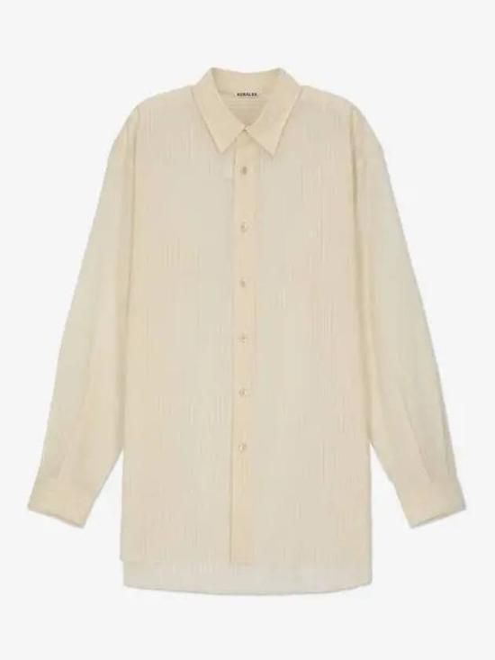 24SS 오라리 긴팔 셔츠 A24SS01OS Free LIGHT BEIGE STRIPE