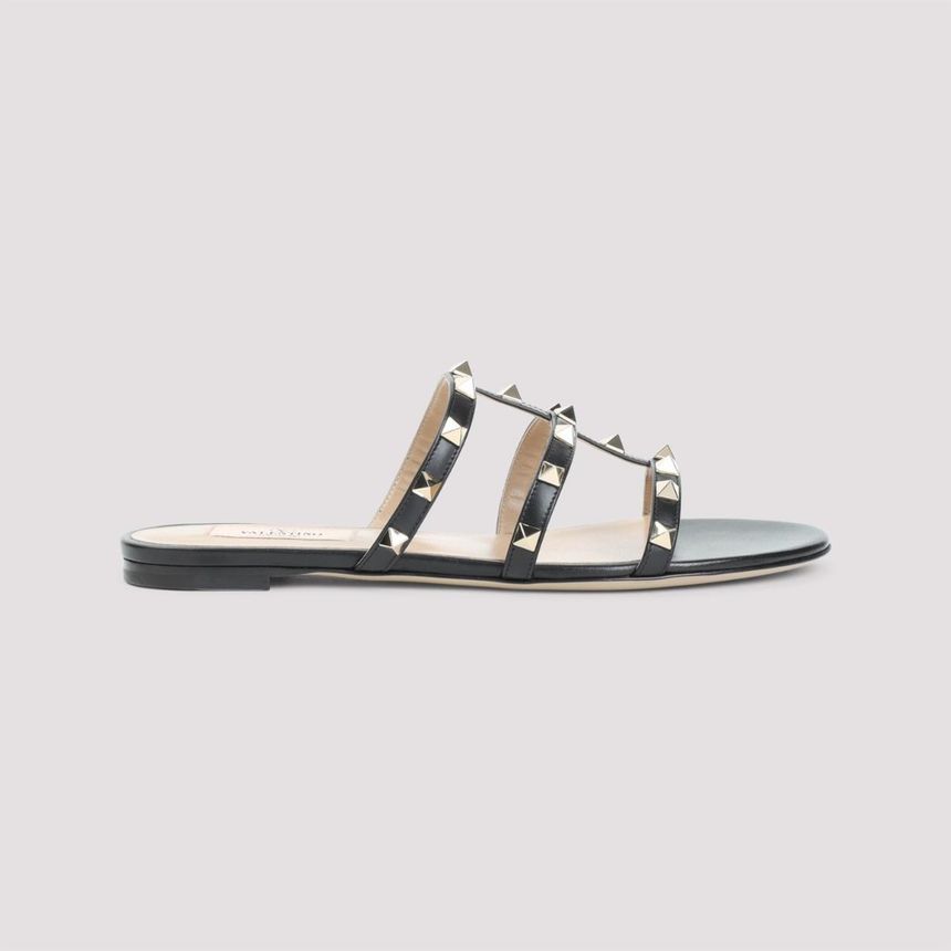 가라바니 6W2S0C49VOD-0NO NERO Valentino Garavani Rockstud Slide Sandals