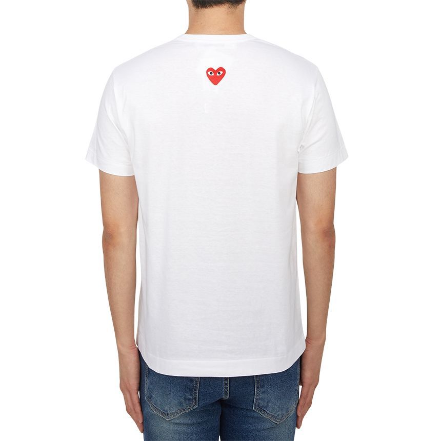 Comme Des Garcons Red & White Button-Up T-Shirt AX T340 051