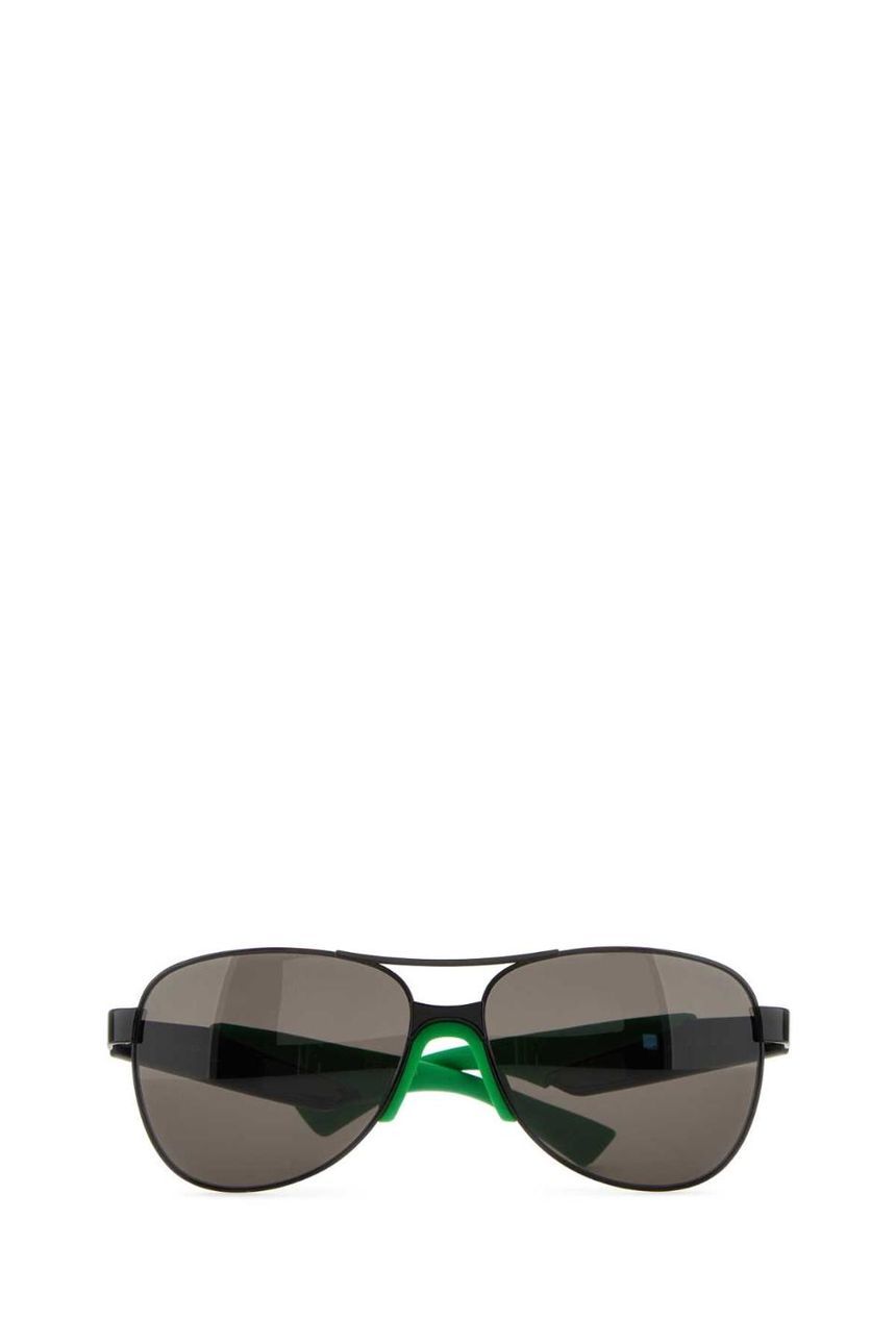 BOTTEGA VENETA 744432V4450 1049 Black metal Mitre Aviatore sunglasses