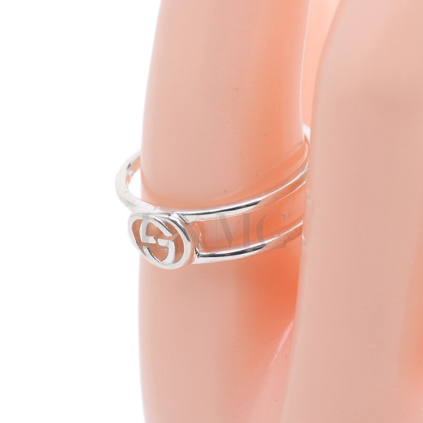 Gucci Interlocking G Silver Band Ring 298036 19 104462709 | eBay