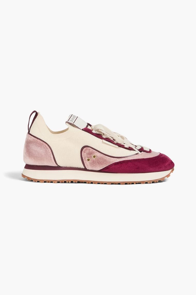 짐머만 Color block velvet and stretch knit sneakers 1647597359528412