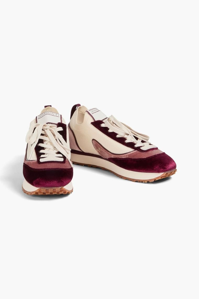 짐머만 Color block velvet and stretch knit sneakers 1647597359528412
