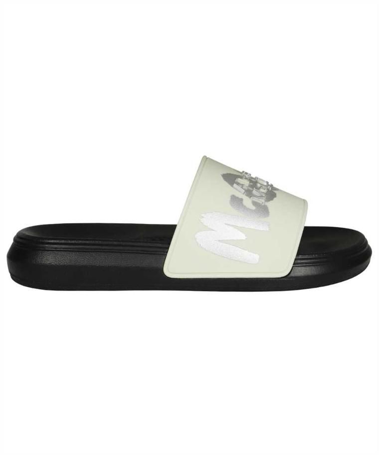 [NB24] 알렉산더 맥퀸 남성 슬리퍼 Alexander McQueen 682490 W4QS3 LOGO Slides   Green 682490w4qs3-4617