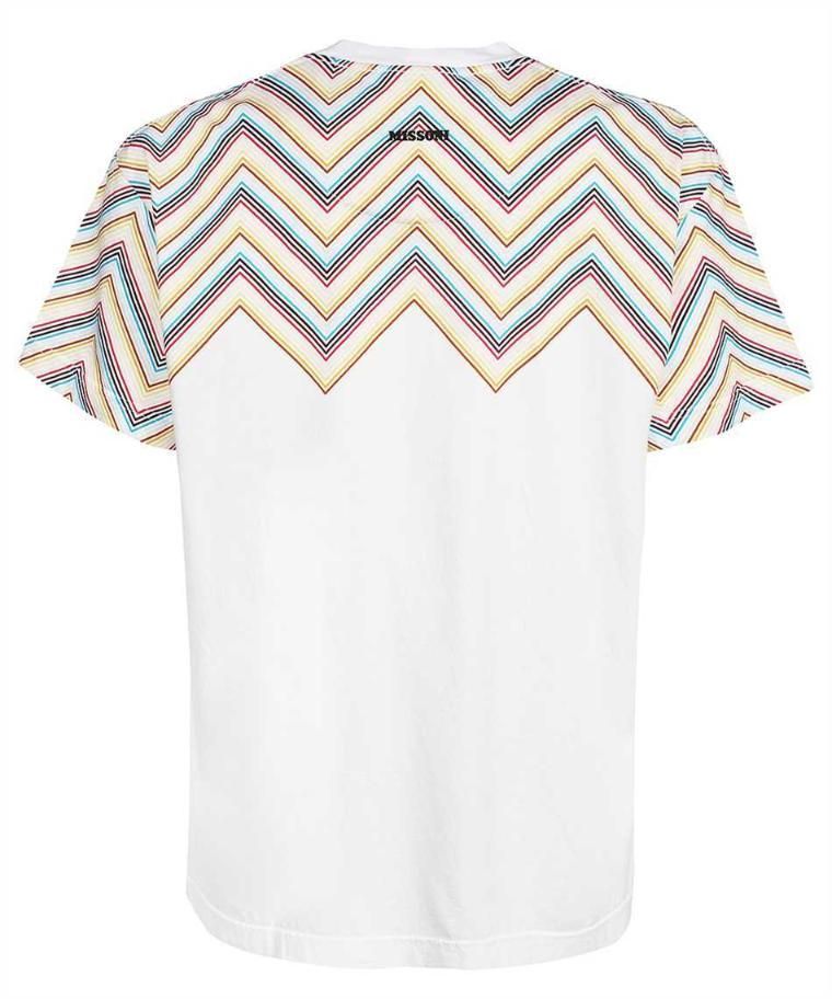 [NB24] 미쏘니 남성 티셔츠 MISSONI US23SL19 CREW NECK COTTON WITH ZIGZAG PRINT T shirt   White us23sl19-s0170