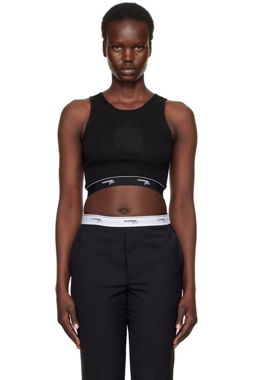 Hommegirls オムガールズ ロゴクロップドタンク Logo Cropped Tank in White – HOMMEGIRLS