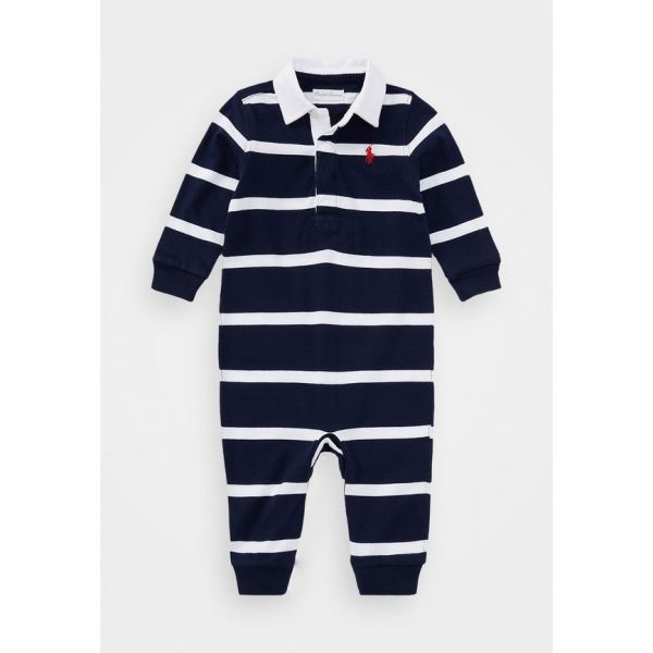키즈 폴로 랄프로렌 스트라이프 코튼 럭비 커버올 - 점프수트 올인원 우주복 - refined navy/multi 8891348