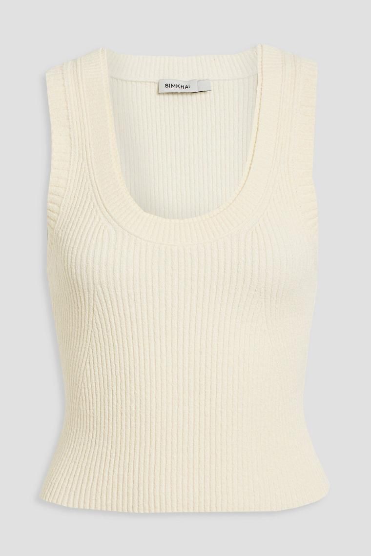 SIMKHAI Sibyl ribbed boucle knit cotton blend tank 1647597359923380