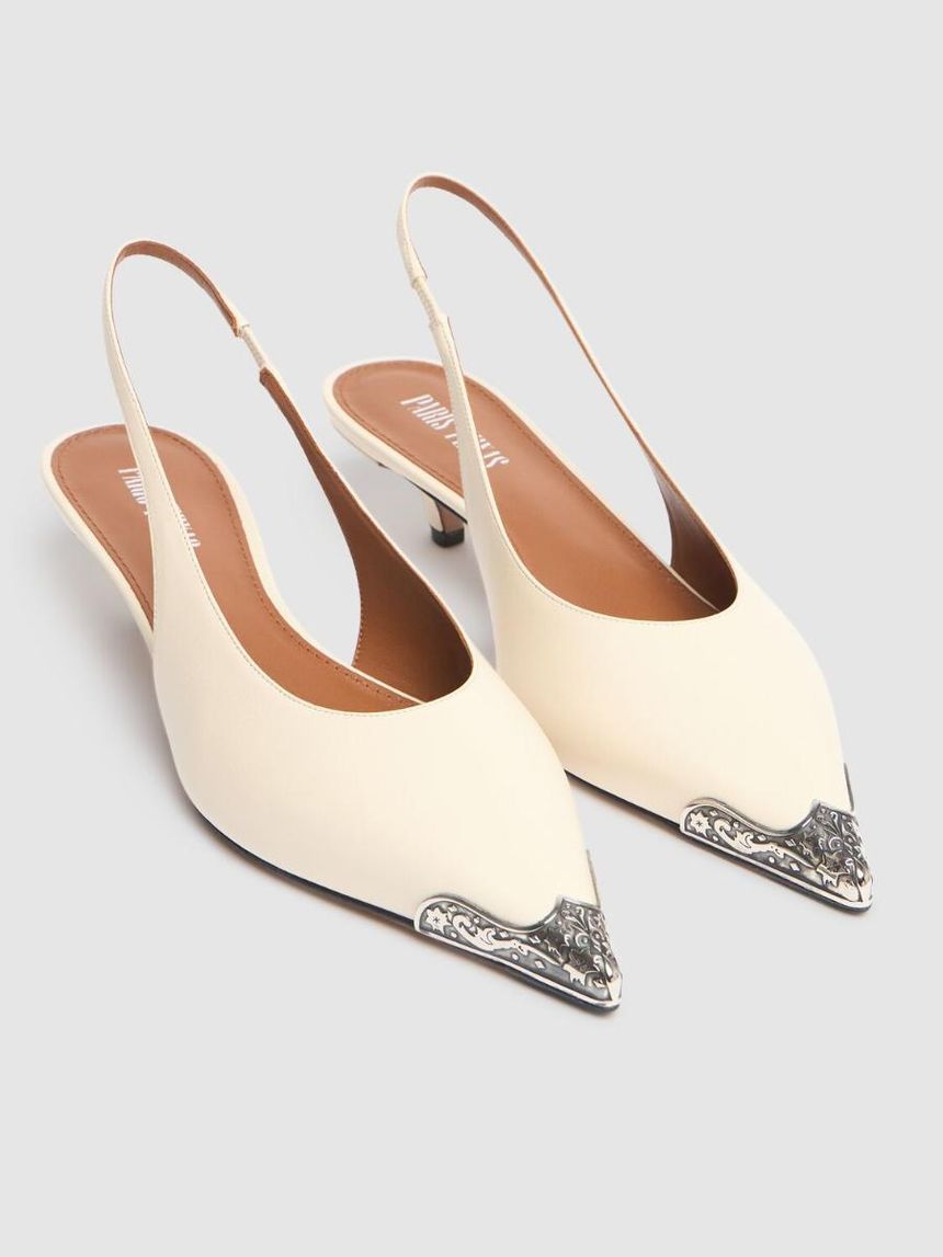 [NB14] 파리텍사스 여성 펌프스 35mm Jessica leather western slingbacks 81I-CCL020