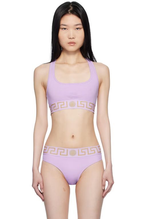 [베르사체]Purple Greca Border Scoop Bralette 242653F073013