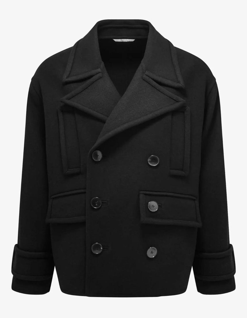 [NB12] 발렌티노 남성 코트 Valentino Black Double Breasted Wool Pea Coat 6943479660593