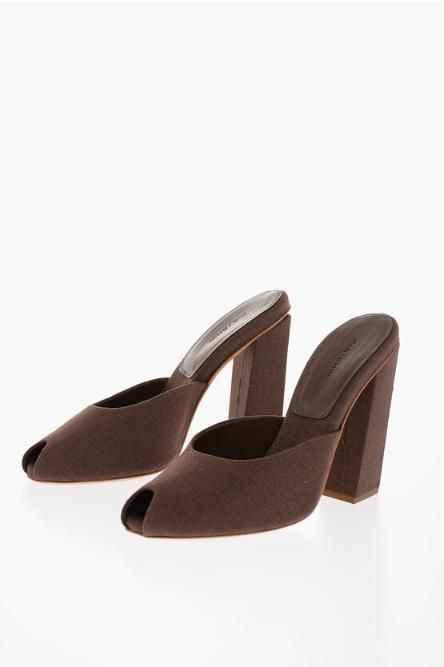 [NB22] Gia Borghini 여성 샌들 GIA COUTURE Open Toe Linen ROSIE Mules 12cm 584610