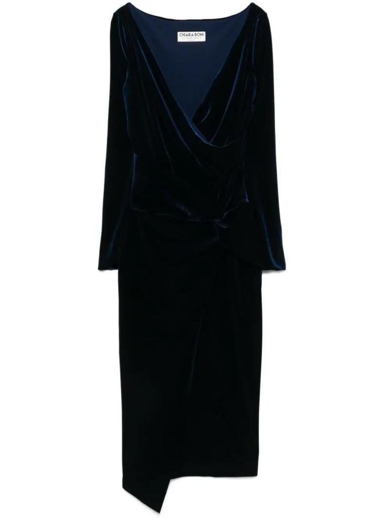25 SS CHIARA BONI LA PETITE ROBE 매듭 디테일 미디 드레스 ABCAXASVELVLL TP430399433