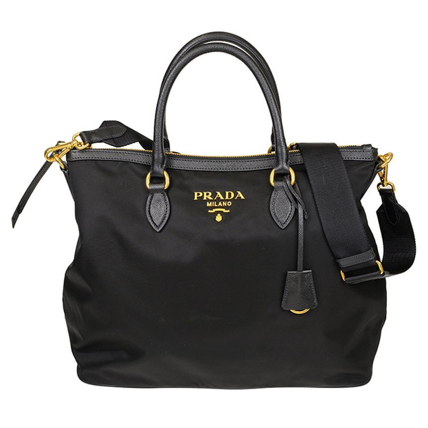 25SS PRADA ♦ ポコノ 2WAY トートバッグ1BC060 ZMY F0002 Prada Pocono Two-Way Tote Shoulder Bag Black 1BC060 ZMY