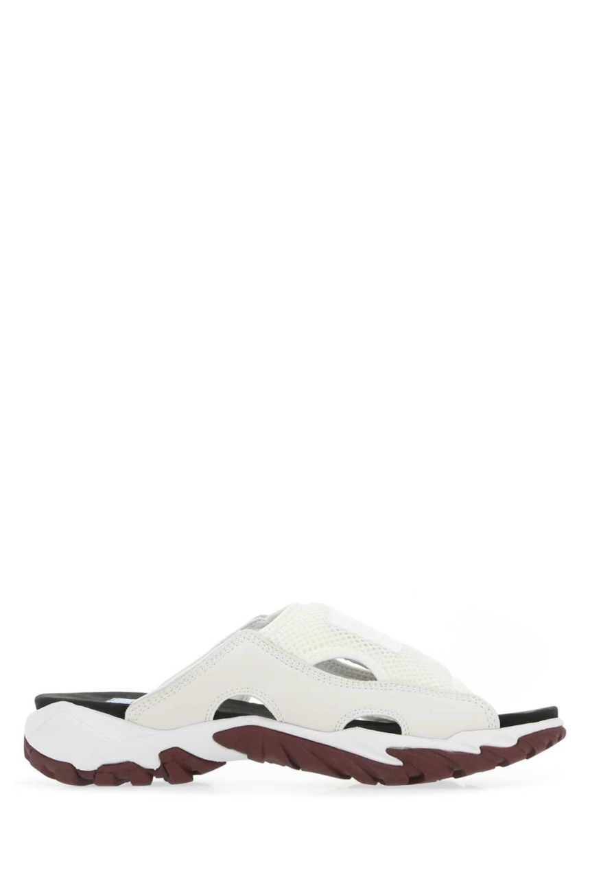 알렉산더 맥퀸 Multicolor mesh and synthetic leather Striae slippers 682036R2810 9213 JP1