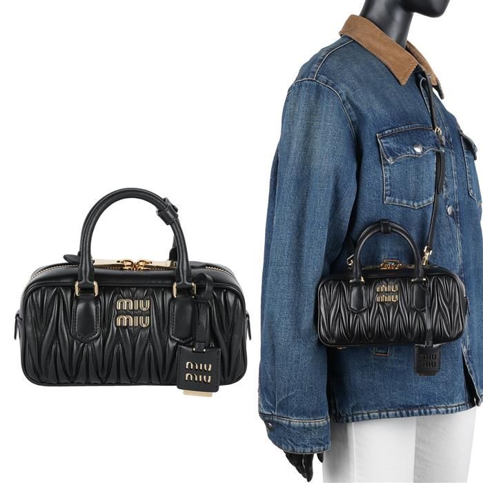 Miu Miu｜ (5BB142 AN88 F0002) Miu Miu Voony Arcadia Matte Leather Tote Bag 5BB142 AN88