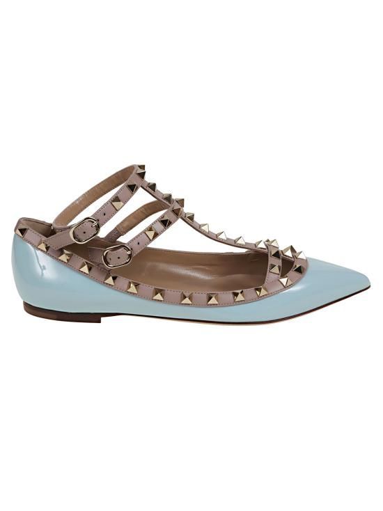 발렌티노 가라바니 플랫 슈즈 WS0376 VNW YGS POPELINE BLUE POUDRE