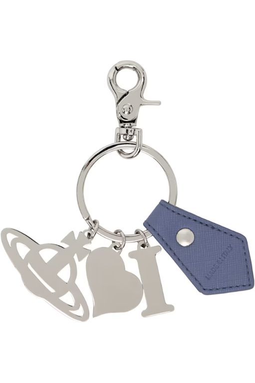 [비비안웨스트우드]Blue   Silver I Love Orb Keychain 251314M148015