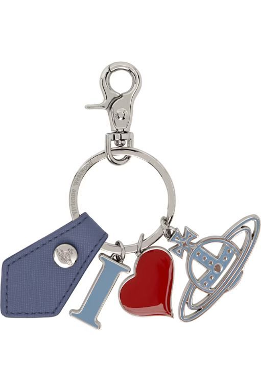 [비비안웨스트우드]Blue   Silver I Love Orb Keychain 251314M148015