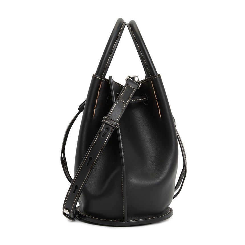 XBWBUZK0100UPP B999 LOGO CHARM LEATHER MINI BUCKET BAG