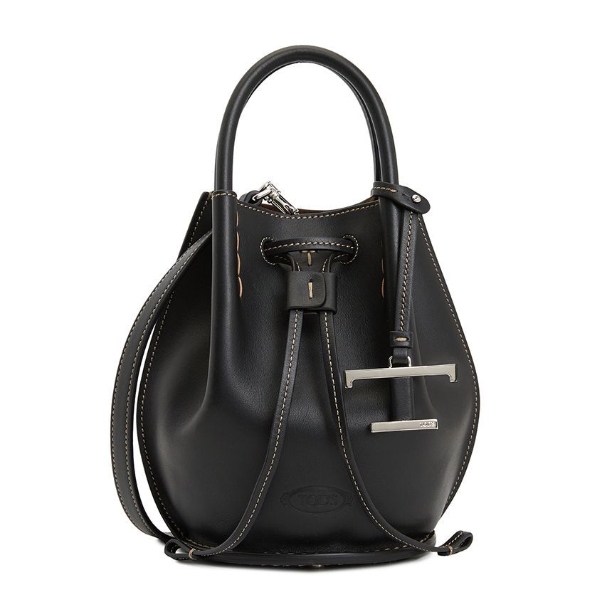 XBWBUZK0100UPP B999 LOGO CHARM LEATHER MINI BUCKET BAG