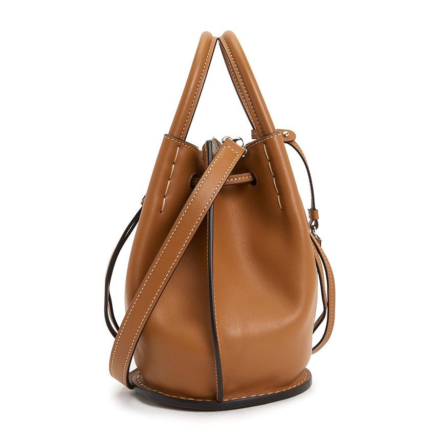XBWBUZK0100UPP S410 LOGO CHARM LEATHER MINI BUCKET BAG