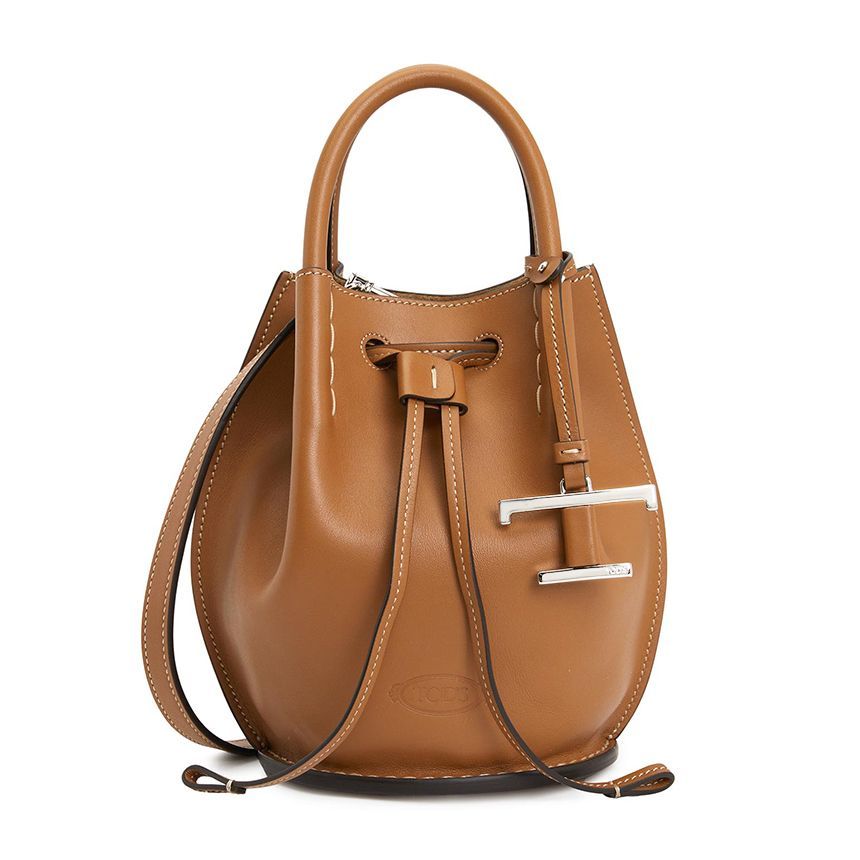 XBWBUZK0100UPP S410 LOGO CHARM LEATHER MINI BUCKET BAG