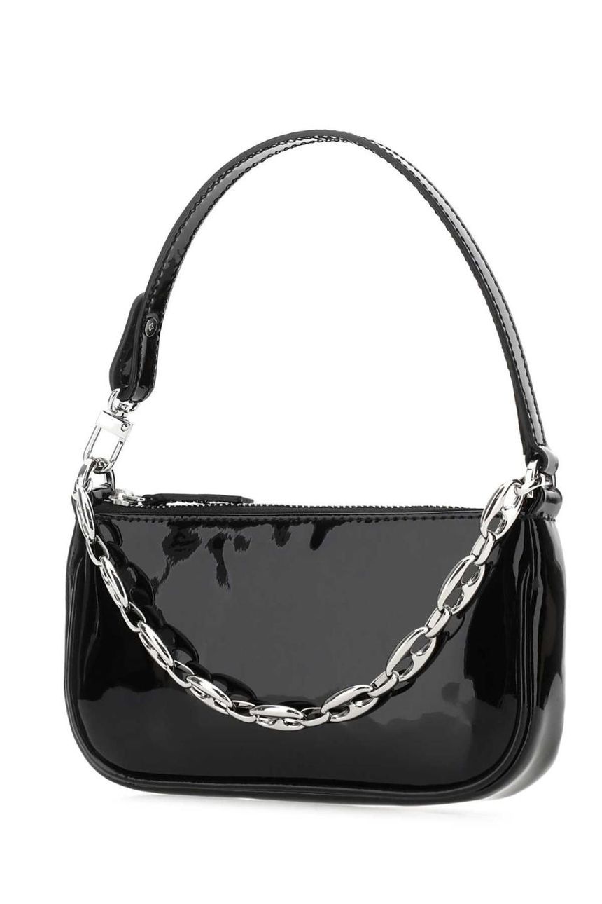 BY FAR Black leather mini Rachel handbag 20SSMIRABLPSMA BL NEUTRALS  []