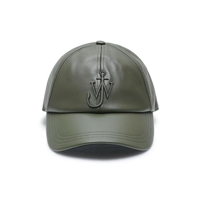 JW 앤더슨 베이스볼 가죽 볼캡 다크 올리브