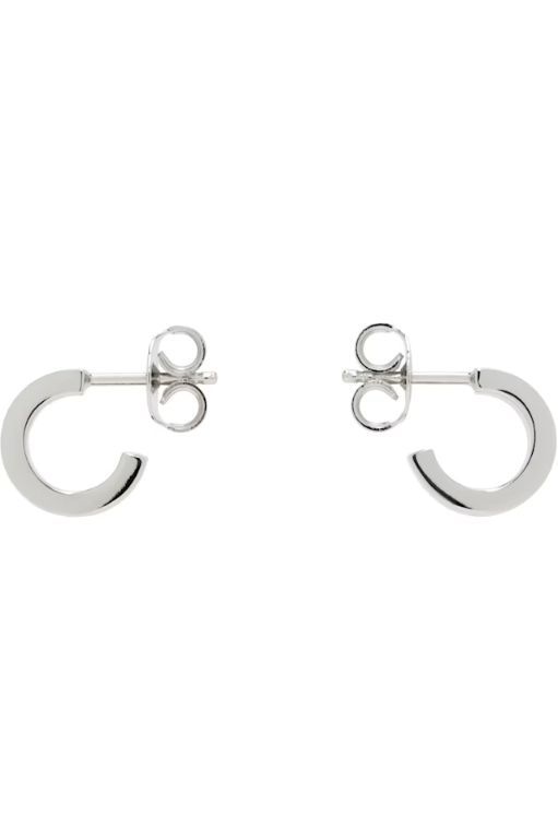 [메종마르지엘라]Silver Numeric Minimal Signature Hoop Earrings 251188F022000