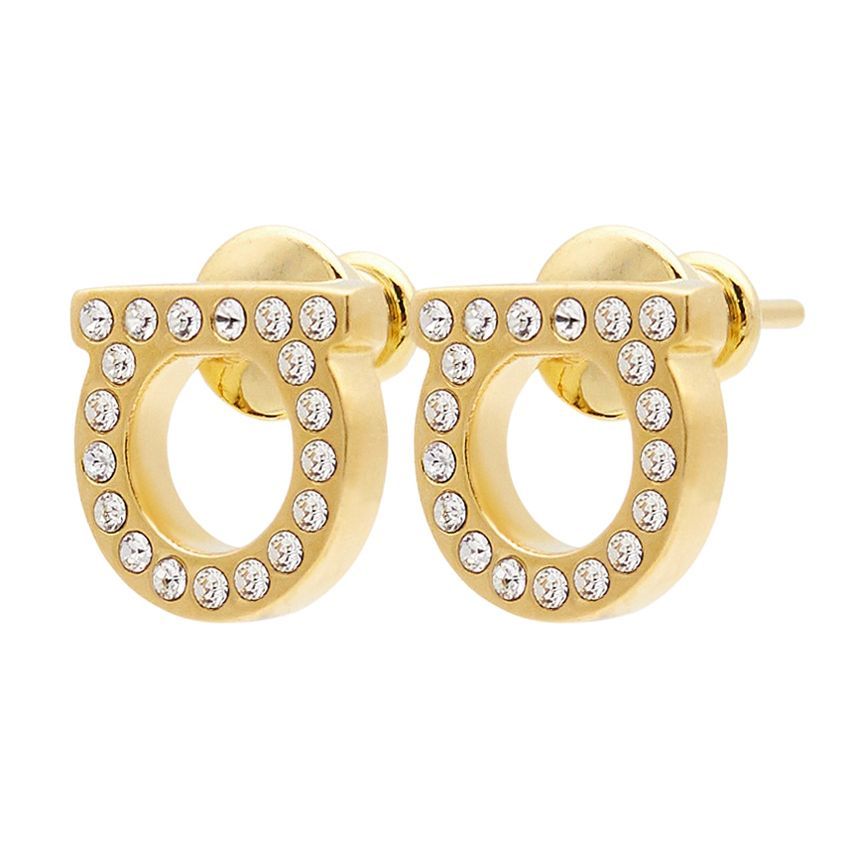 Salvatore Ferragamo｜JEWERLY (760123 696576) Gancini crystals earrings - S - Women | Ferragamo