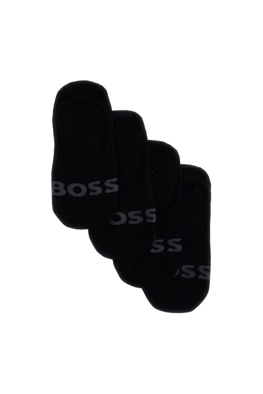 BOSS 50516402/001 mens low profile slim black socks with minimalist logo