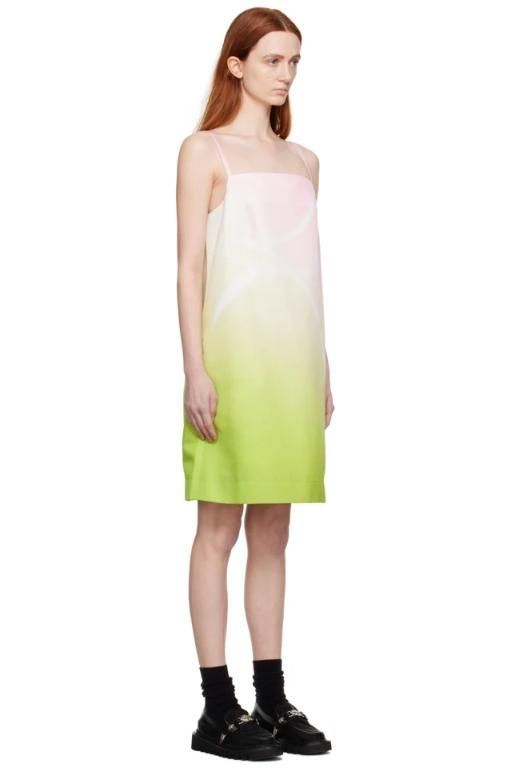 [MINJUKIM]Pink   Green One Point Midi Dress 231415F054003
