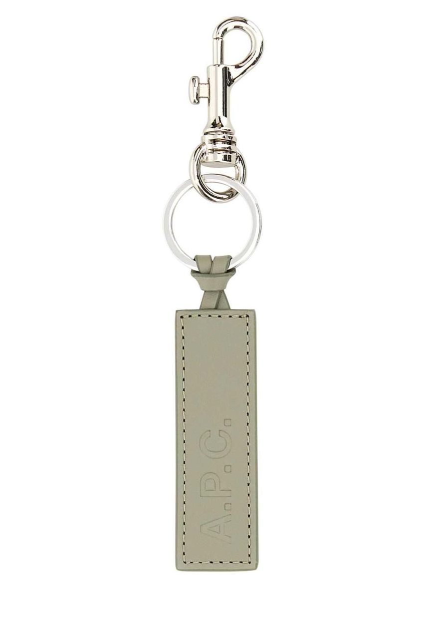 A.P.C. Dove grey leather key ring PXAWVH63108 KAW