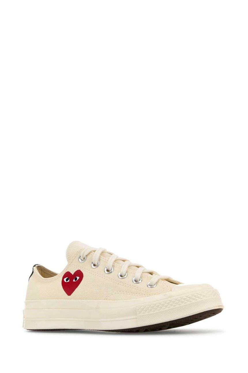 COMME DES GARCONS PLAY Ivory canvas Comme Des GarA§ons X Converse sneakers AZK128001 BEIGE