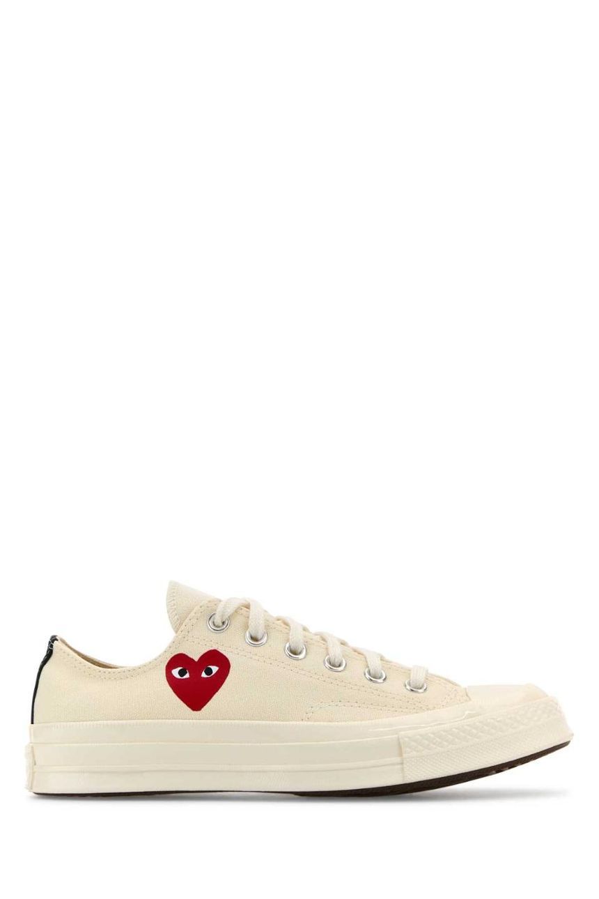 COMME DES GARCONS PLAY Ivory canvas Comme Des GarA§ons X Converse sneakers AZK128001 BEIGE