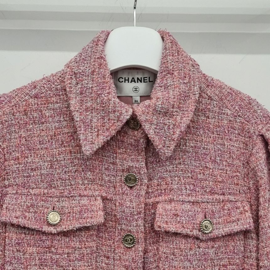 CHANEL Tweed Pink Jacket P76715 124441876 | eBay