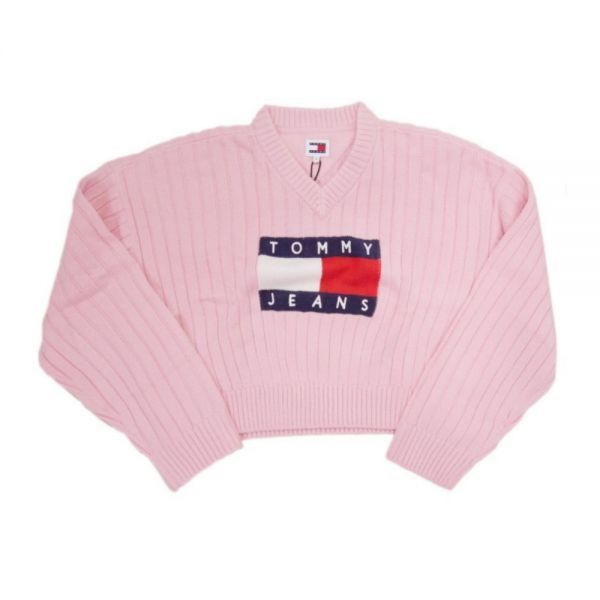 Tommy Hilfiger TOMMY HILFIGER 24FW JEANS V NECK CENTER FLAG SWEATER DW18528 THA V