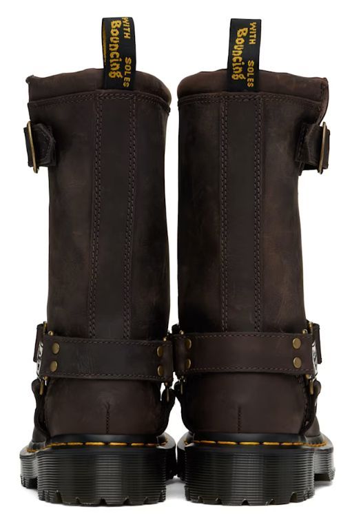 [닥터마틴]Brown Anistone Hi Leather Biker Boots 251399M223002