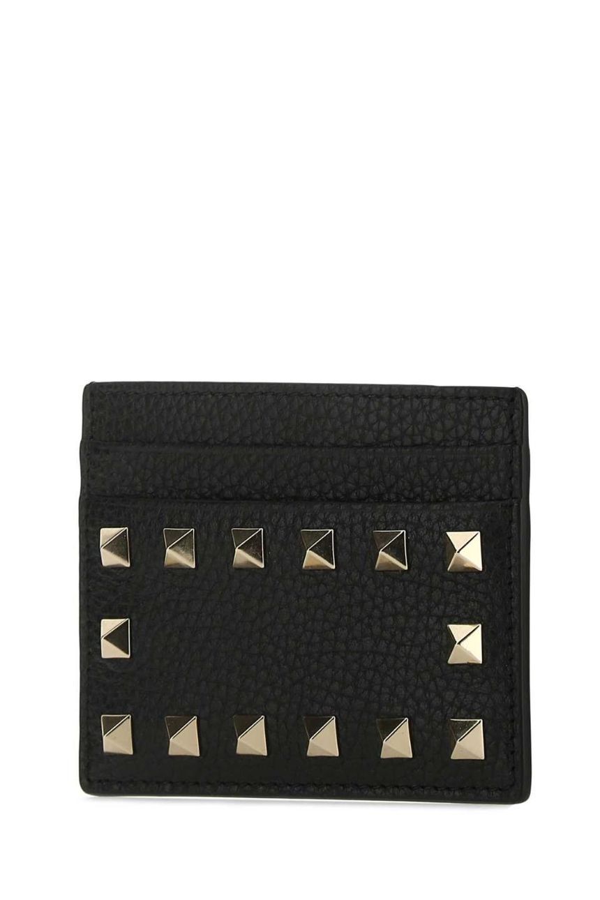 발렌티노 가라바니 Black leather Rockstud card holder 6W2P0486VSH 0NO BLACK  []