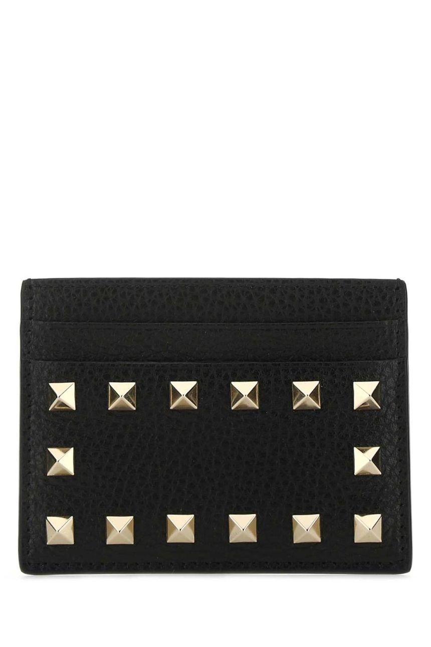 발렌티노 가라바니 Black leather Rockstud card holder 6W2P0486VSH 0NO BLACK  []