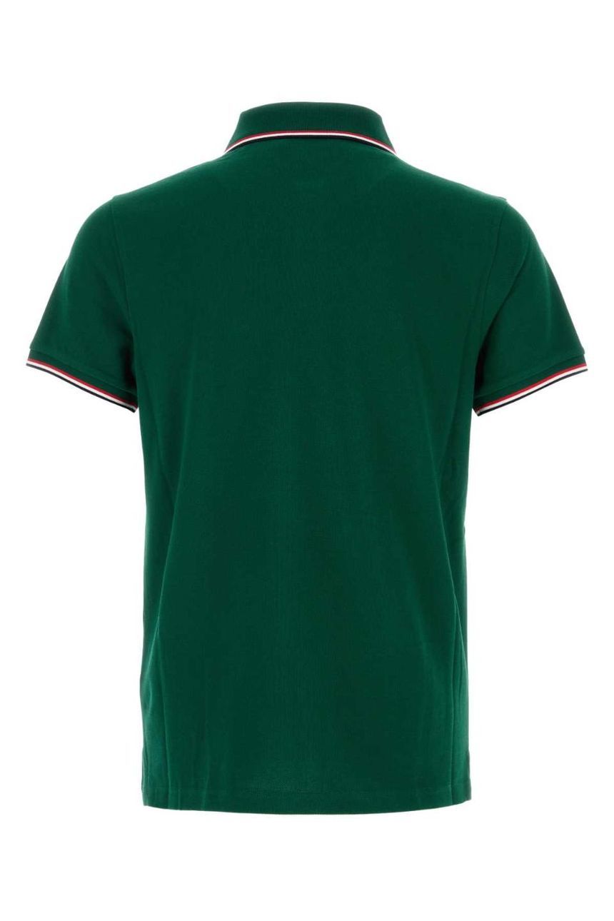 MONCLER Green piquet polo shirt 8A7030084556 875