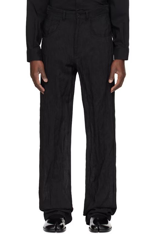 [메종마르지엘라]Black Metallic Thread Trousers 251188M191002