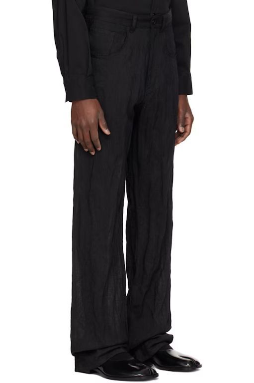 [메종마르지엘라]Black Metallic Thread Trousers 251188M191002