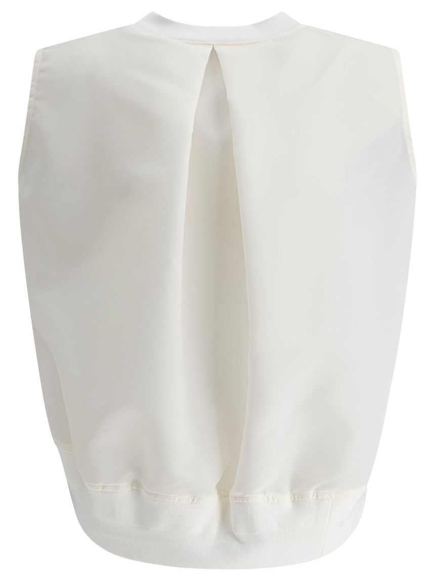 사카이 Cotton jersey and nylon twill tank top White 25-07695101 []