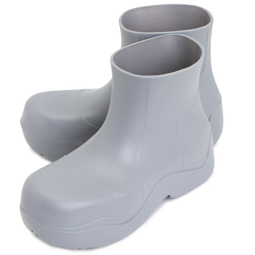Bottega Veneta Light Gray Rubber Platform Ankle Boots Bottega Veneta Glittered Rubber Ankle Boots In Gray - 15  main image 4
