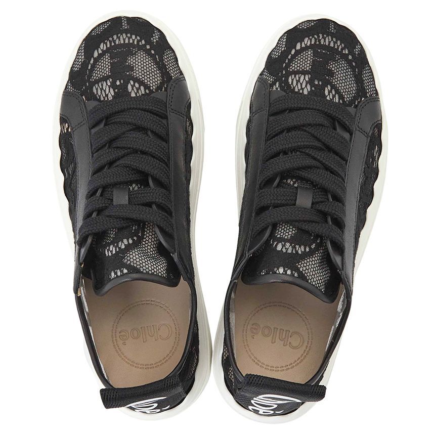 【Chloe】LAUREN SNEAKER◆CHC19U108D2 Chloé Lauren lace sneakers for Women - Beige in UAE | Level