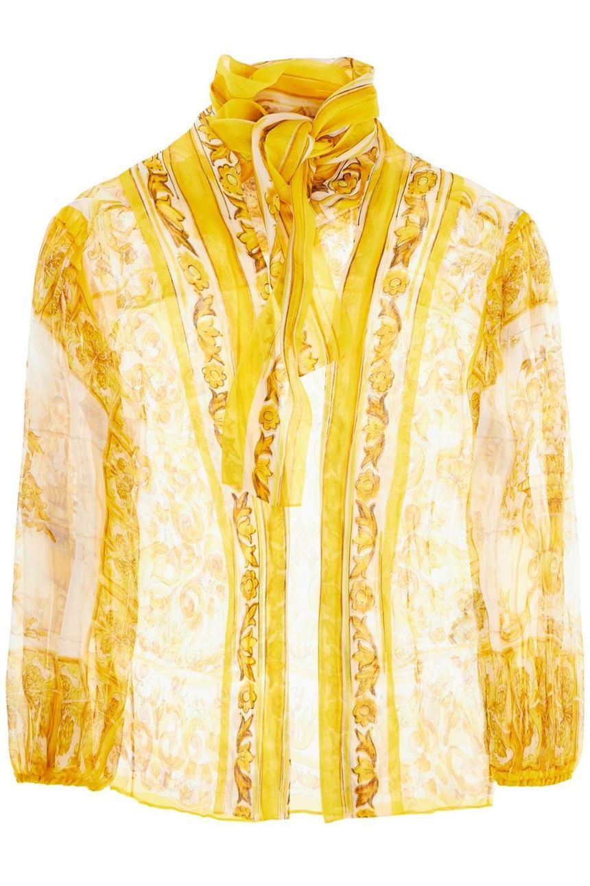 DOLCE & GABBANA open chiffon blouse with maiol F5P73T HI1L9/HG3TN